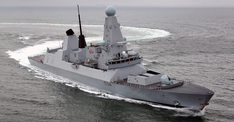 Royal Navy Type 45 destroyer. World’s first “electric warship”